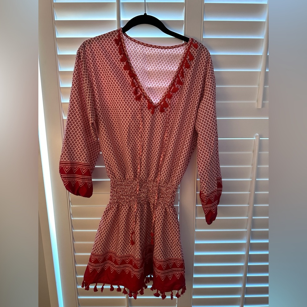 Beach Tassel Coverup Mini Dress
